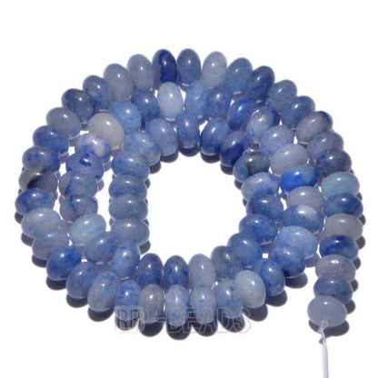 Natural Rondelle Blue Aventurine Beads, Smooth Matte and Faceted 