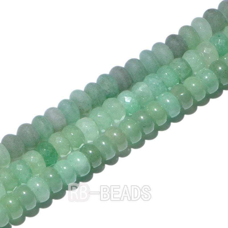 Natural Rondelle Green Aventurine Beads, Smooth Matte and Faceted 