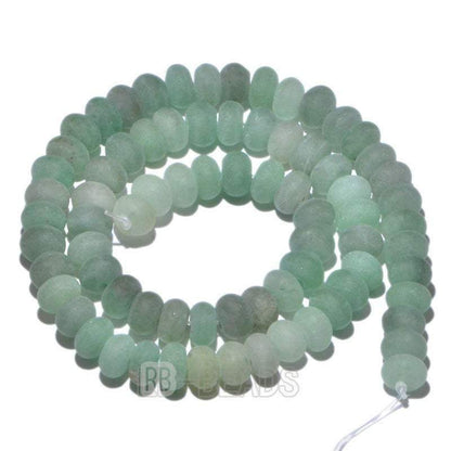 Natural Rondelle Green Aventurine Beads, Smooth Matte and Faceted 