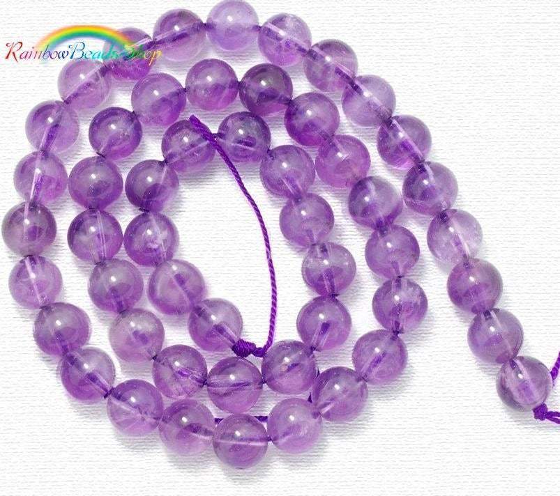Natural Round Amethyst Beads, Grade AAA, Size 4-10mm, 15.5 inch strand 