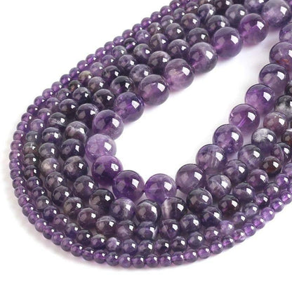 Natural Round Amethyst Beads, Size 2-12 mm, 15.5 inch strand 