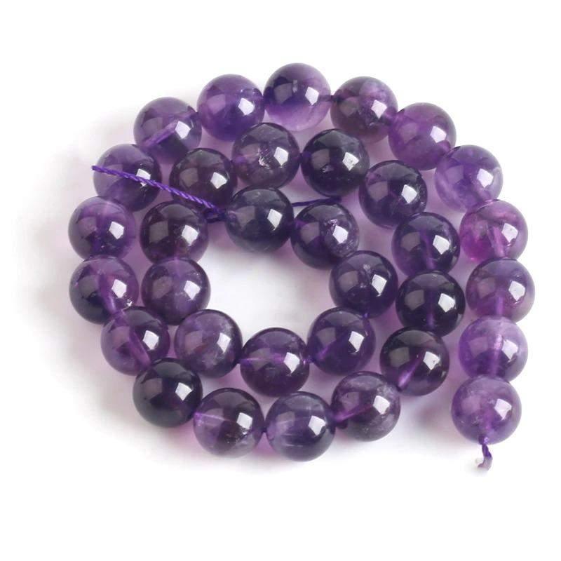 Natural Round Amethyst Beads, Size 2-12 mm, 15.5 inch strand 