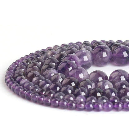 Natural Round Amethyst Beads, Size 2-12 mm, 15.5 inch strand 