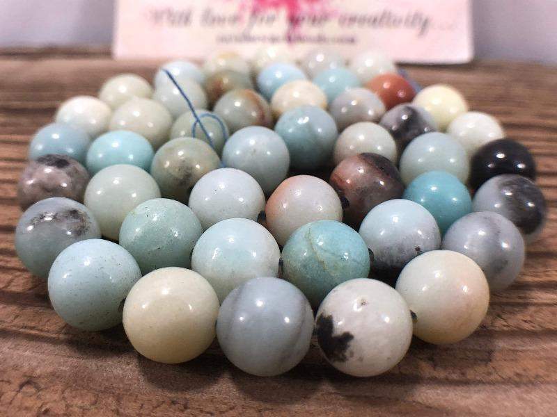 Natural Round Colorfull Amazonite Beads, Size 4-16mm, 15.5'' strand 