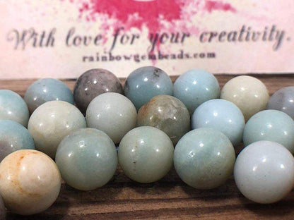 Natural Round Colorfull Amazonite Beads, Size 4-16mm, 15.5'' strand 