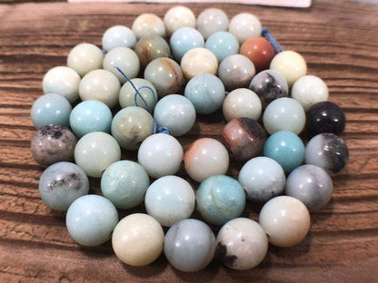 Natural Round Colorfull Amazonite Beads, Size 4-16mm, 15.5'' strand 