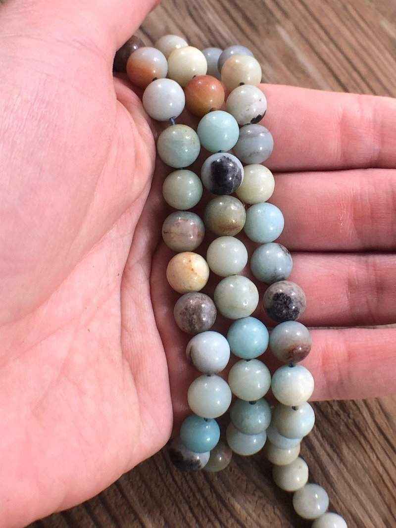 Natural Round Colorfull Amazonite Beads, Size 4-16mm, 15.5'' strand 