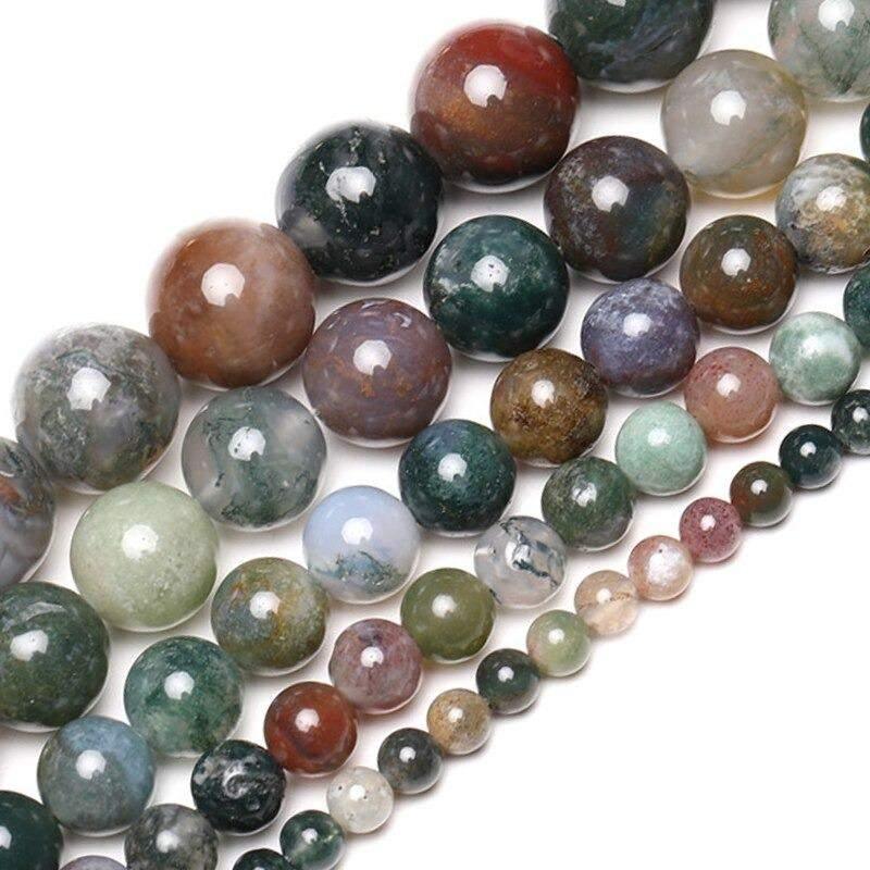 Natural Round Indian Agate Beads,  4-16mm, 15.5'' inch full Strand 