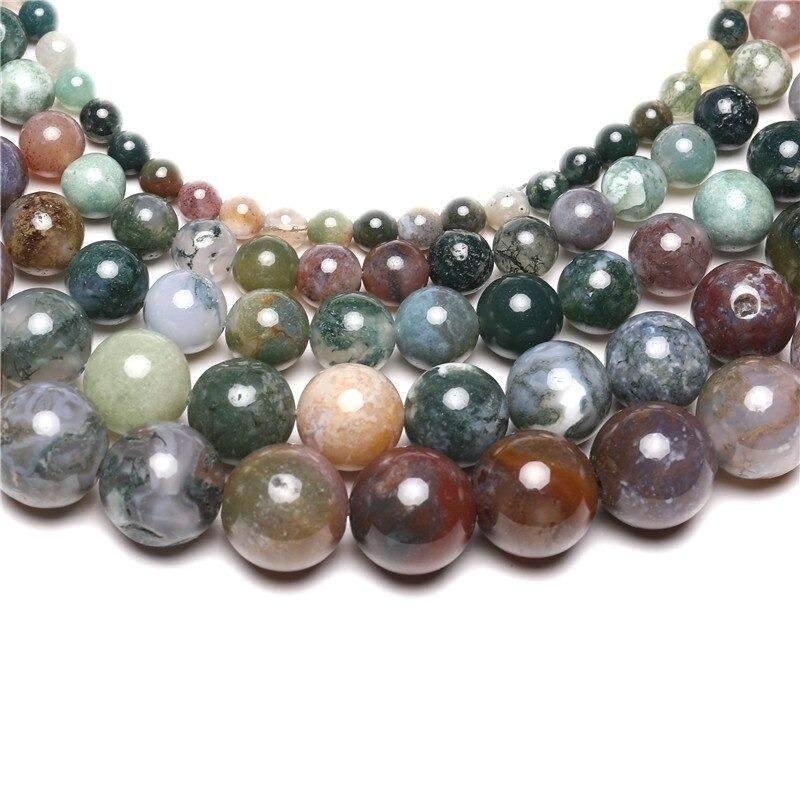 Natural Round Indian Agate Beads,  4-16mm, 15.5'' inch full Strand 