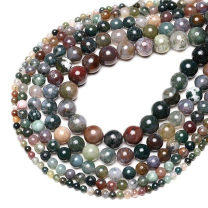 Natural Round Indian Agate Beads,  4-16mm, 15.5'' inch full Strand 