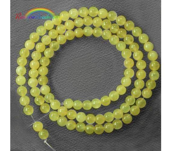 Natural Round Yellow Jade Beads, 15.5'' strand, 4-12mm 