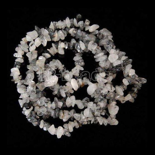 Natural Rutilated Quartz Chip Beads, Gemstone Spacer Beads, Polished Stone Smooth Beads,  5~8mm 34 Inc per strand, Wholesale Jewelry beads 