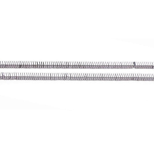 Natural Silver Hematite Flat Square Sliced Beads, 16'' strand 