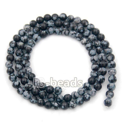 Natural SnowFlake Round Jasper Beads, 4-10mm, 15.5 strand 