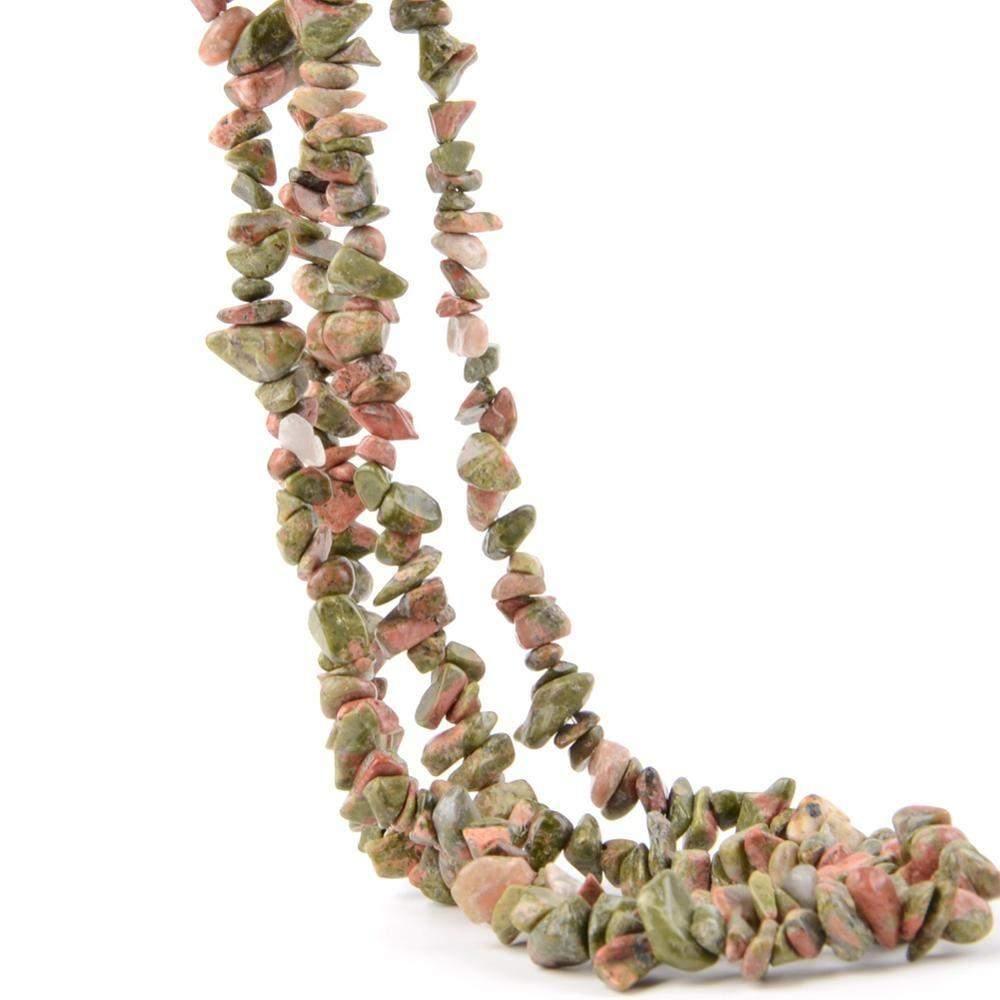 Natural Unakite Jasper Chip Beads, 5~8mm 34 Inc per strand 