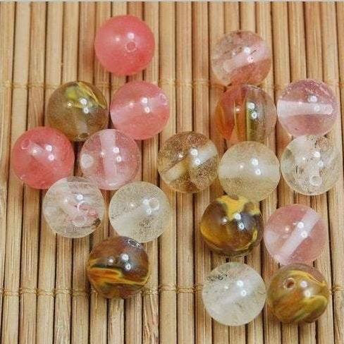 Natural Volcano Cherry Quartz Beads Watermelon Quartz 4mm 6mm 8mm 10mm 12mm Stone Round Jewelry Gemstone Beads For Jewelry making 