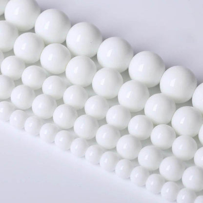 Natural White Alabaster Onyx Beads, Round, size 2-16mm, 15.5 inch str. 