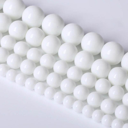 Natural White Alabaster Onyx Beads, Round, size 2-16mm, 15.5 inch str. 