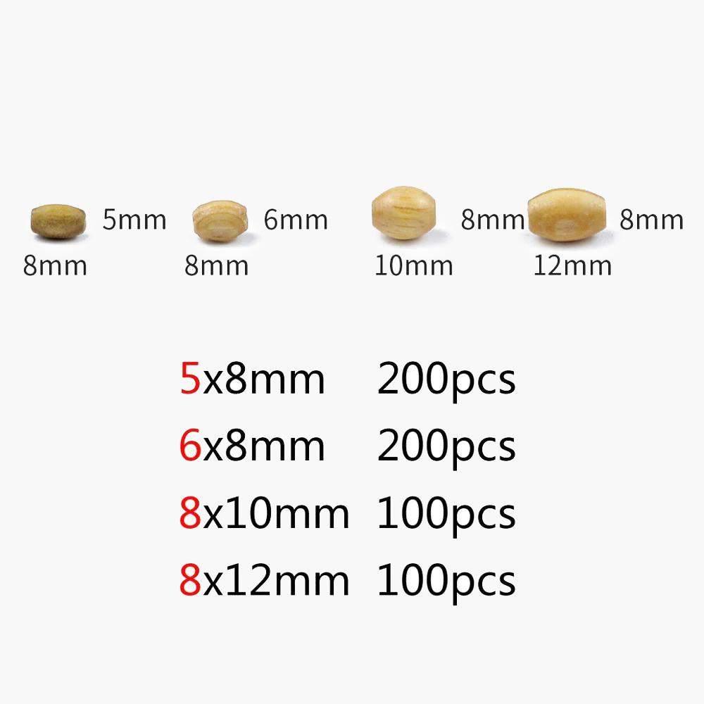 Olive wood beads Pine oval Spacer Beading Beads 200pcs 8x6MM 