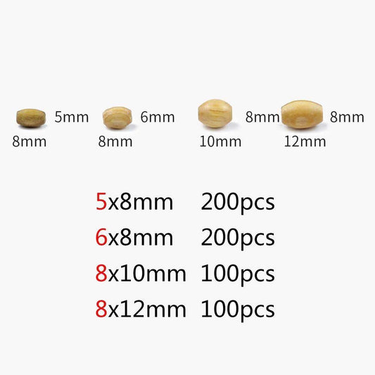 Olive wood beads Pine oval Spacer Beading Beads 200pcs 8x6MM 