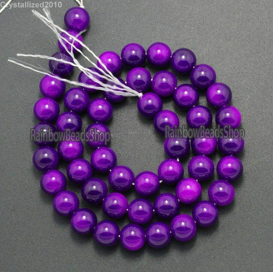 Opal Purple Coated Czech Glass Pearl Smooth Round Bead  4-16mm 