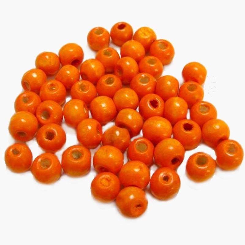 Orange wood beads, natural loose spacer round , size 4-16mm 