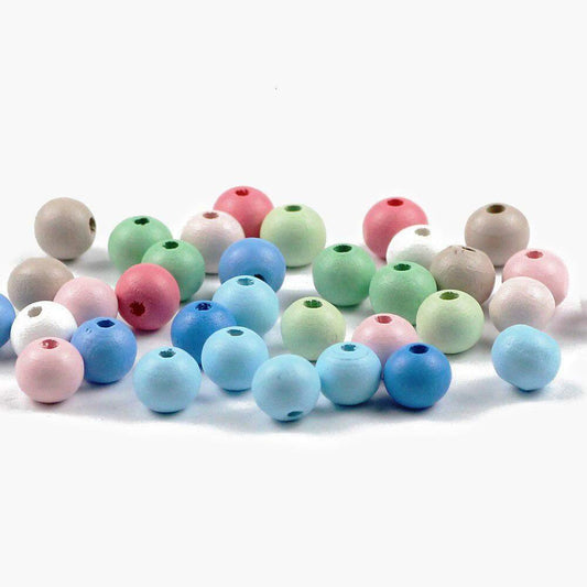 Pastel Wooden Round Beads, 8/10/12mm Spacer Beading Beads For Pacifier Clip Jewelry Findings Making DIY Necklace 200pcs 