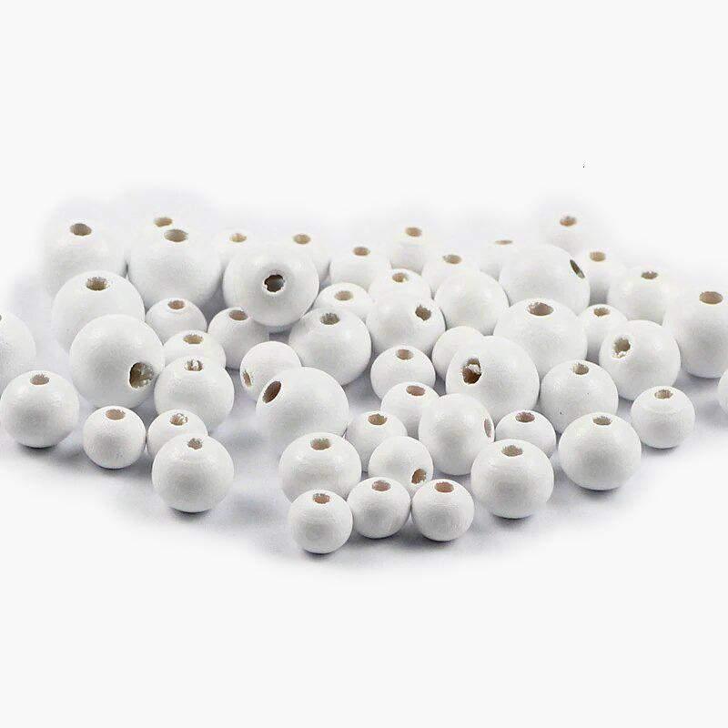 Pastel Wooden Round Beads, 8/10/12mm Spacer Beading Beads For Pacifier Clip Jewelry Findings Making DIY Necklace 200pcs 