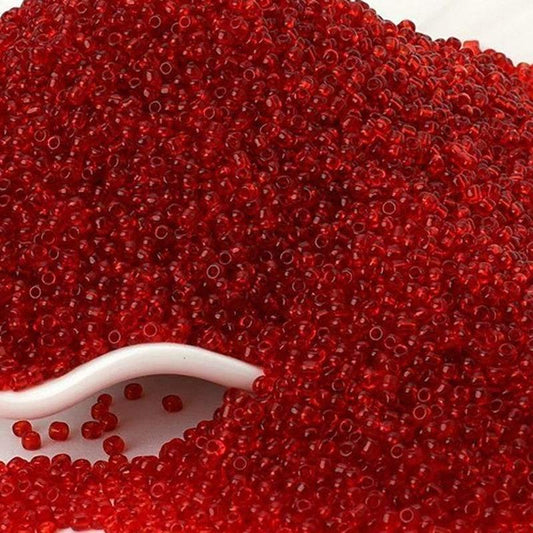 Red Transparen toho japanese seed beads, 2mm 12/0  Miyuki Delica small glass beads, Austria round beads, Clear, 1000 pcs 