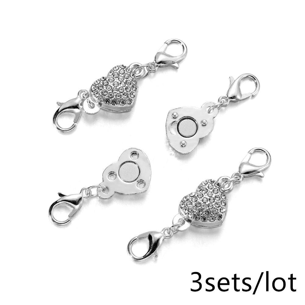 Rhinestone Heart Magnetic Clasps 