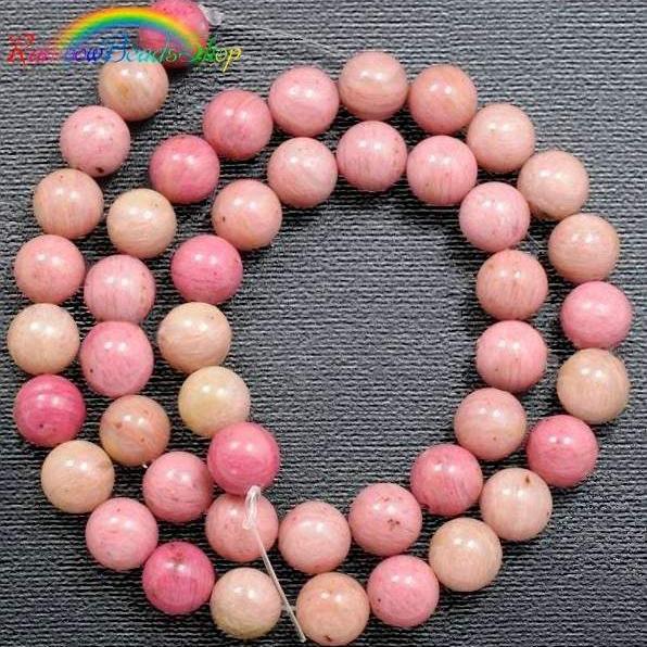 Rhodonite Beads, Pink Beads, Gemstone Beads, Round Natural Beads, Jewelry Stone Beads, Full Strand  4mm 6mm 8mm 10mm 