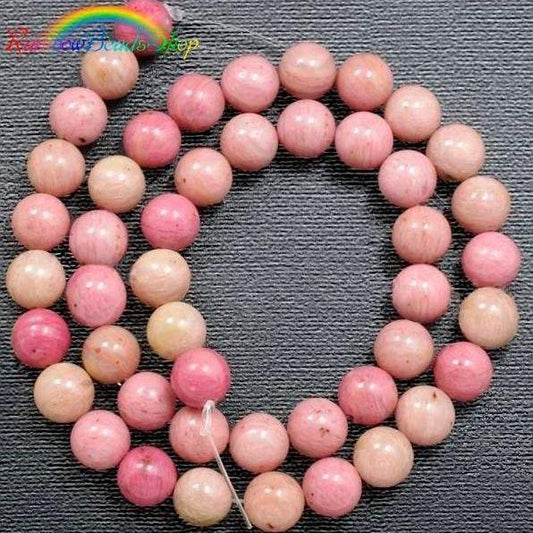 Rhodonite Beads, Pink Beads, Gemstone Beads, Round Natural Beads, Jewelry Stone Beads, Full Strand  4mm 6mm 8mm 10mm 