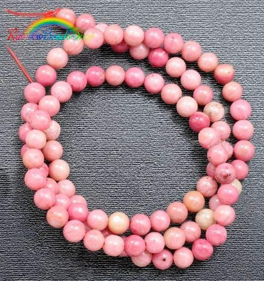 Rhodonite Beads, Pink Beads, Gemstone Beads, Round Natural Beads, Jewelry Stone Beads, Full Strand  4mm 6mm 8mm 10mm 