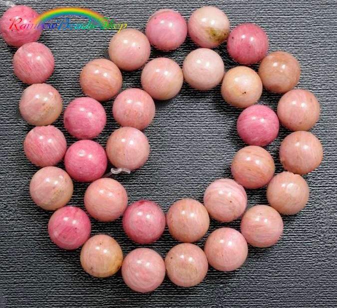 Rhodonite Beads, Pink Beads, Gemstone Beads, Round Natural Beads, Jewelry Stone Beads, Full Strand  4mm 6mm 8mm 10mm 