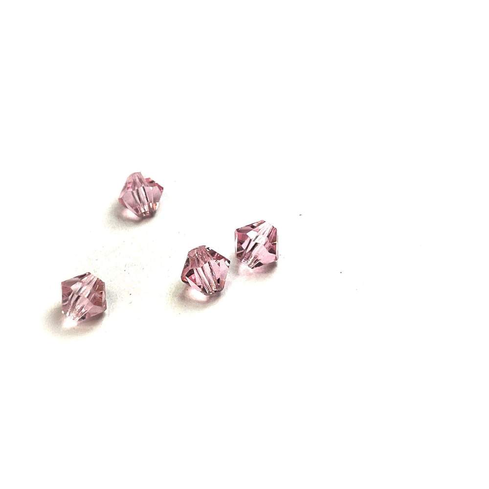 Rosaline pink Czech Crystal Faceted Bicone beads, 3mm 4mm 5mm Acrylic Faceted Bicone beads, 100pcs,  for jewerly making and beading 