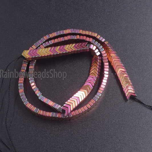 Rose V Shape Arrowheaded Hematite  Beads, 2x4x6mm 16'' strand 