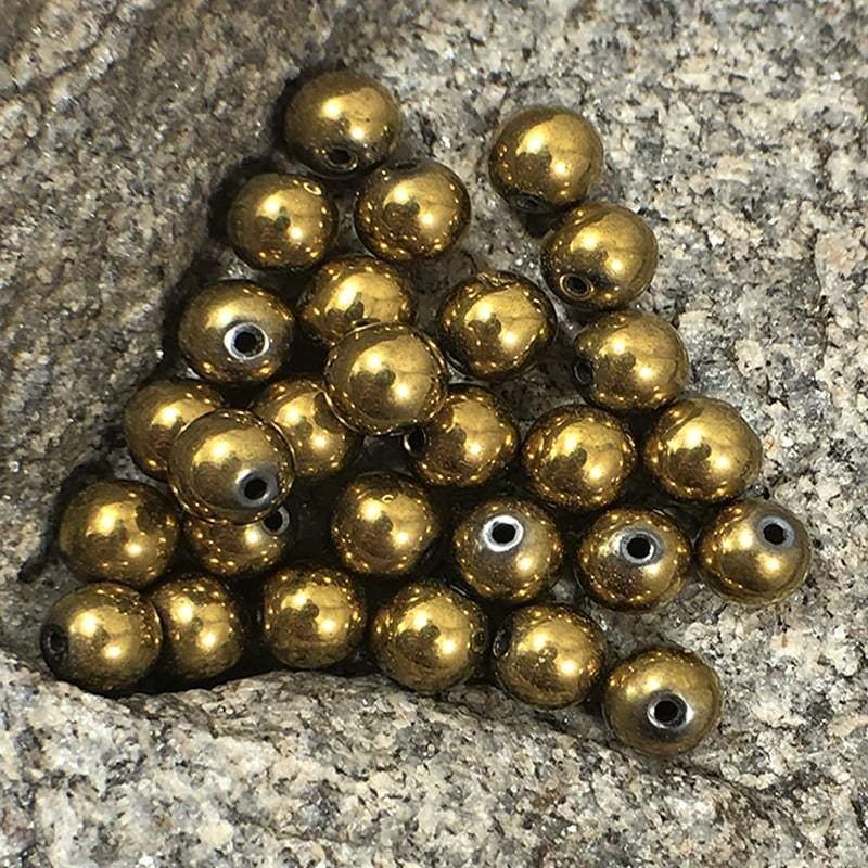 Round Gold Hematite beads, Wholesale Lot, 4-12mm 5-200pcs 