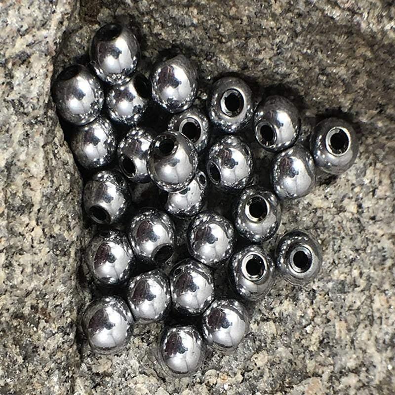 Round Wholesale Silver Hematite Beads, Wholesale Lot, 4-12 mm 