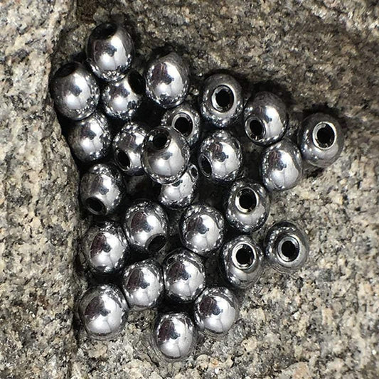 Round Wholesale Silver Hematite Beads, Wholesale Lot, 4-12 mm 