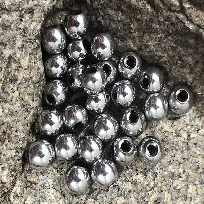 Round Wholesale Silver Hematite Beads, Wholesale Lot, 4-12 mm 