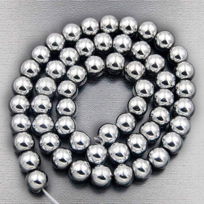 Round Wholesale Silver Hematite Beads, Wholesale Lot, 4-12 mm 