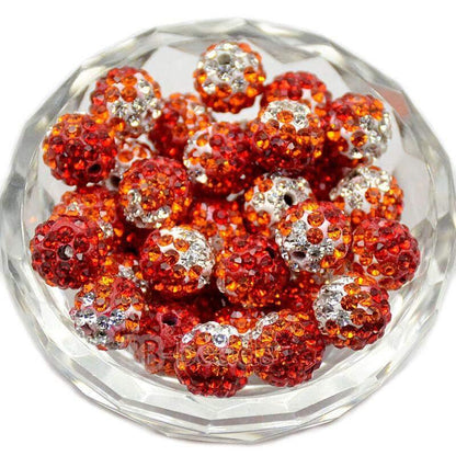 Siam Clear Crystal Rhinestone Round Beads, 6mm 8mm 8mm 10mm 12mm Pave Clay Disco Ball Beads, Chunky Bubble Gum Beads, Gumball Acrylic Beads 