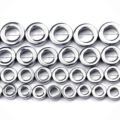 Silver Natural Ring Hematite Beads, 4x12 mm, 16'' strand 