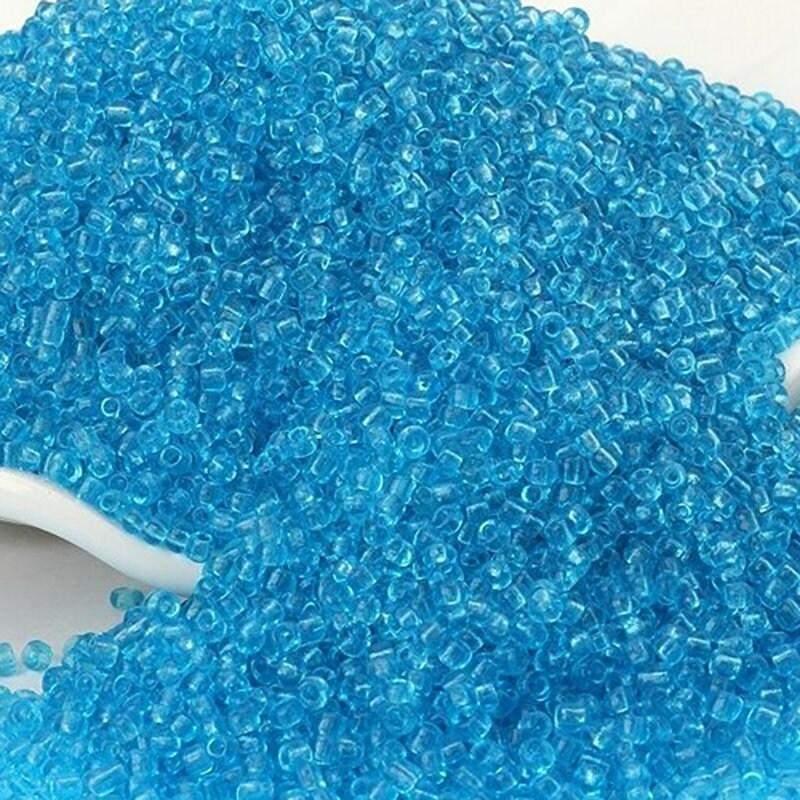 Sky Blue Tiny Transparen japanese seed beads, 2mm 12/0  toho Miyuki Delica small glass beads, Austria round beads, Clear, 1000 pcs 