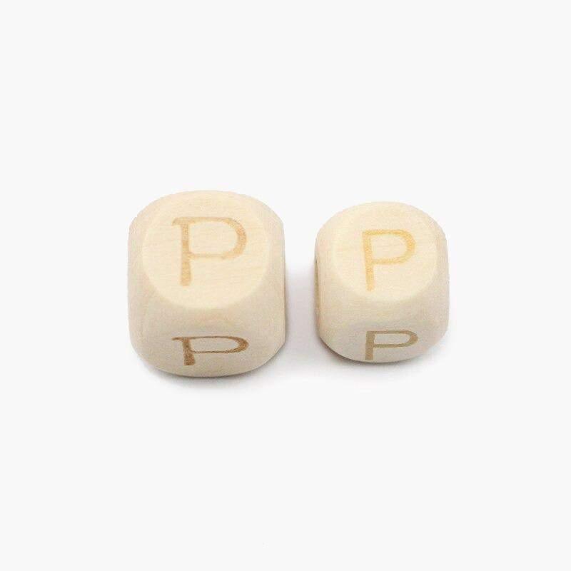 Square Letters Grass Tree Wood Bead Laser, Alphabet A~Z Ecofriendly Wooden Beads 26pcs 10/12mm 