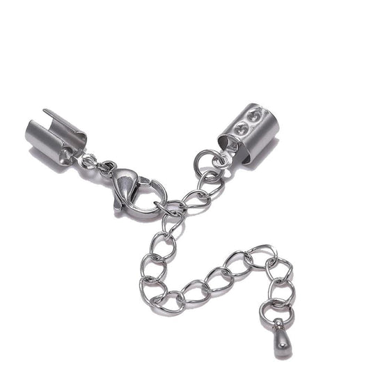 Stainless steel Lobster Clasp with Extender Chain, 5pcs 