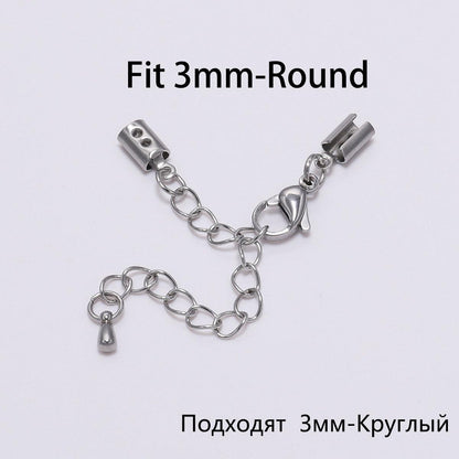 Stainless steel Lobster Clasp with Extender Chain, 5pcs 