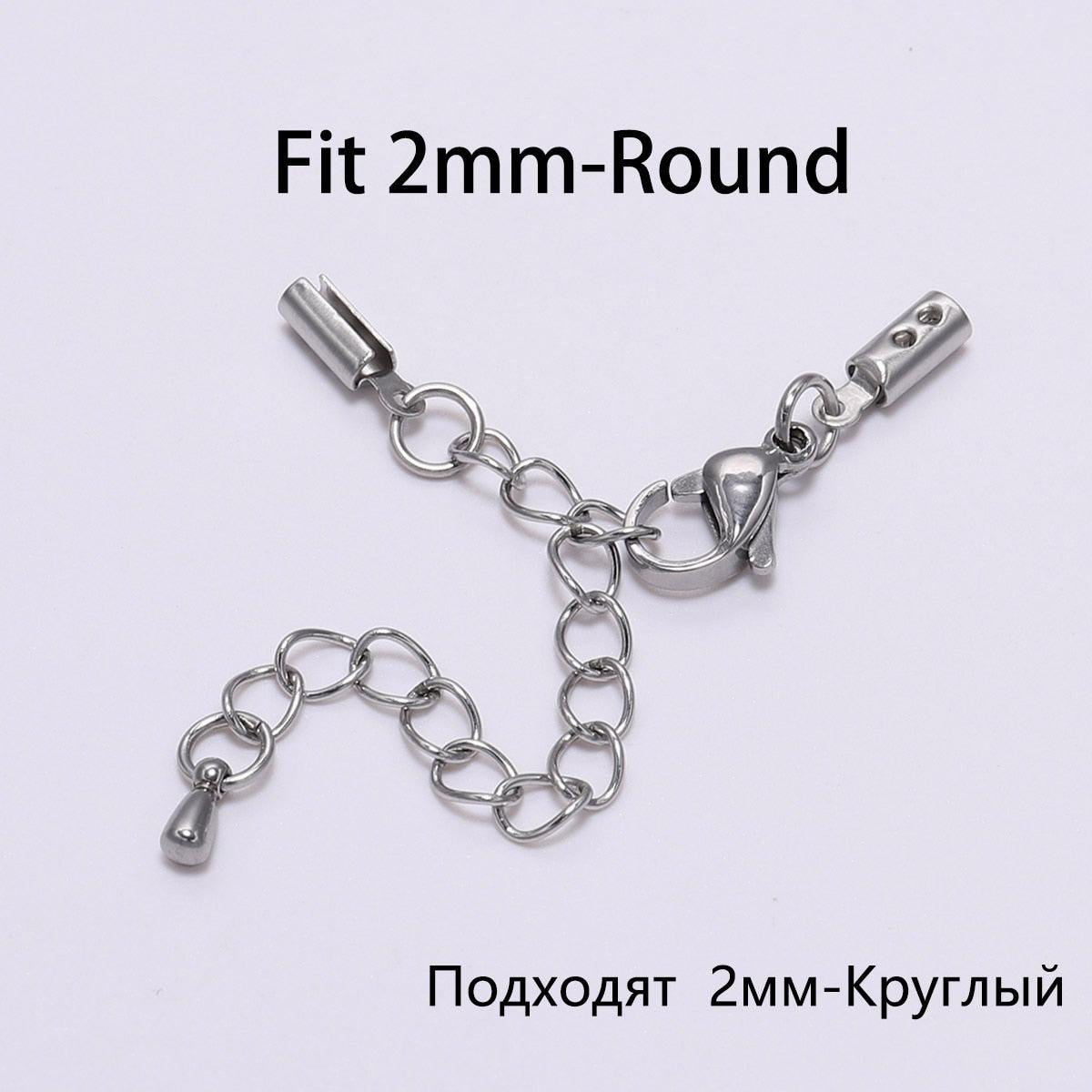 Stainless steel Lobster Clasp with Extender Chain, 5pcs 