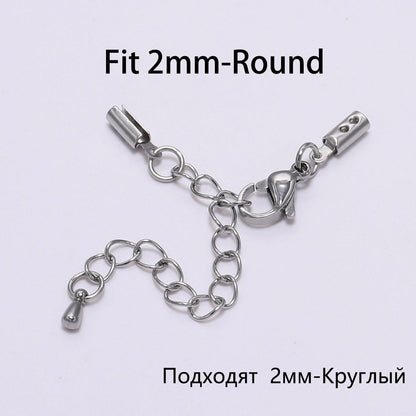 Stainless steel Lobster Clasp with Extender Chain, 5pcs 