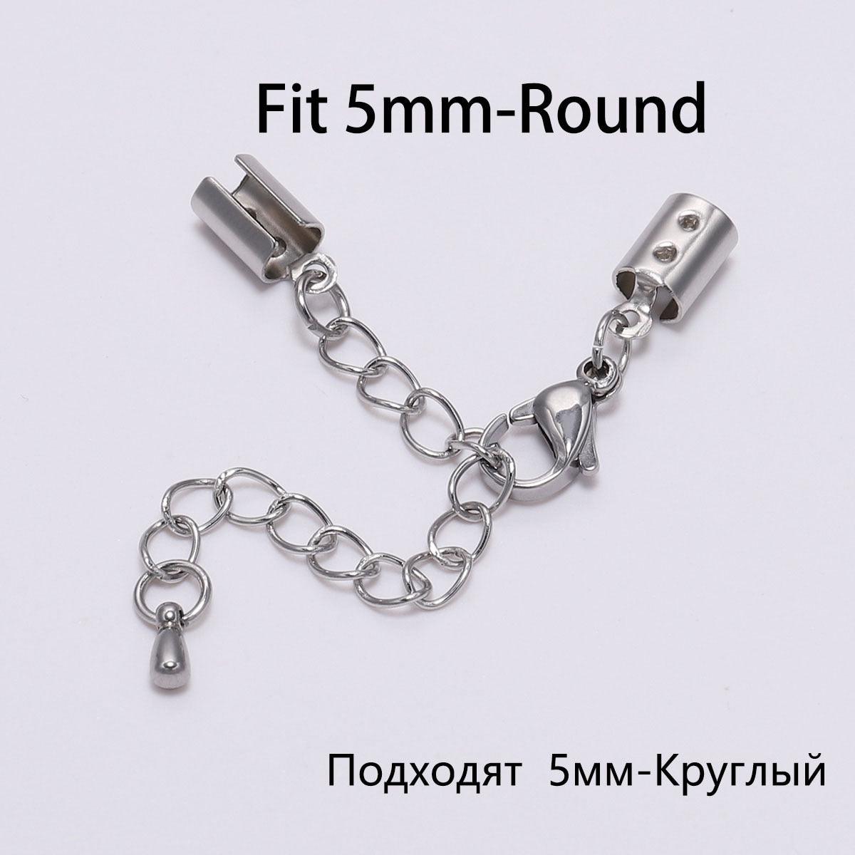 Stainless steel Lobster Clasp with Extender Chain, 5pcs 